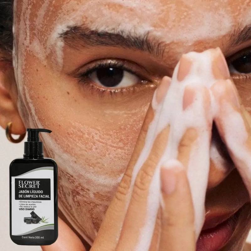 JABON LIQUIDO DE LIMPIEZA FACIAL CON CARBON ACTIVADO LAU - 9