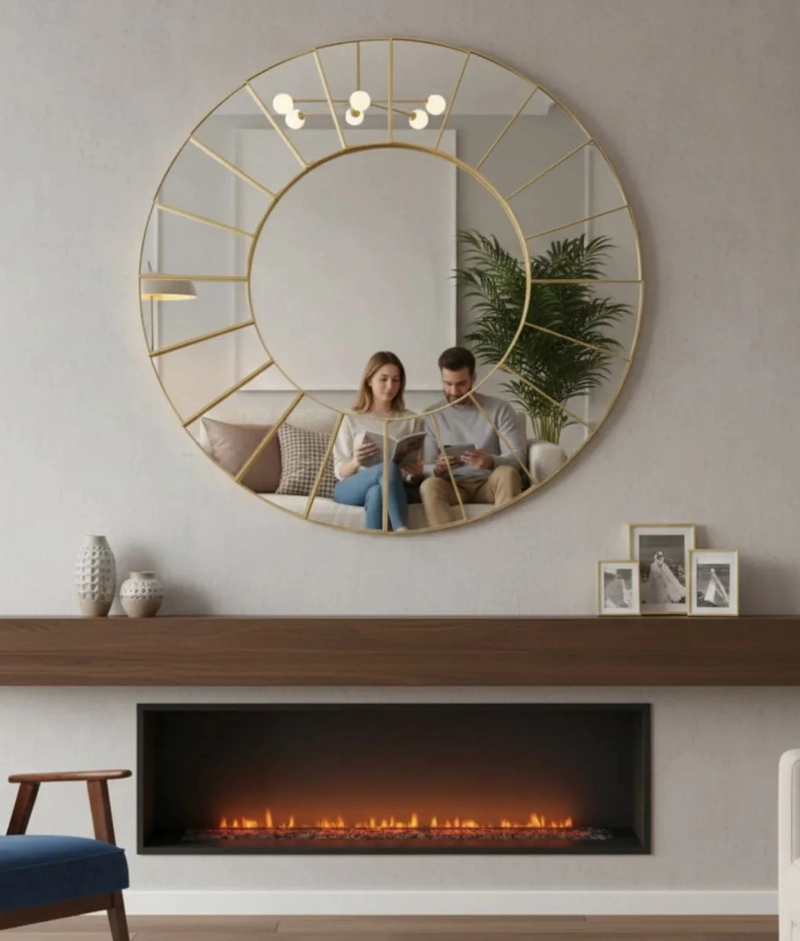 ESPEJO DECORATIVO PARED DISEÑO SOL MINIMALISTA MODERNO JHN - 6