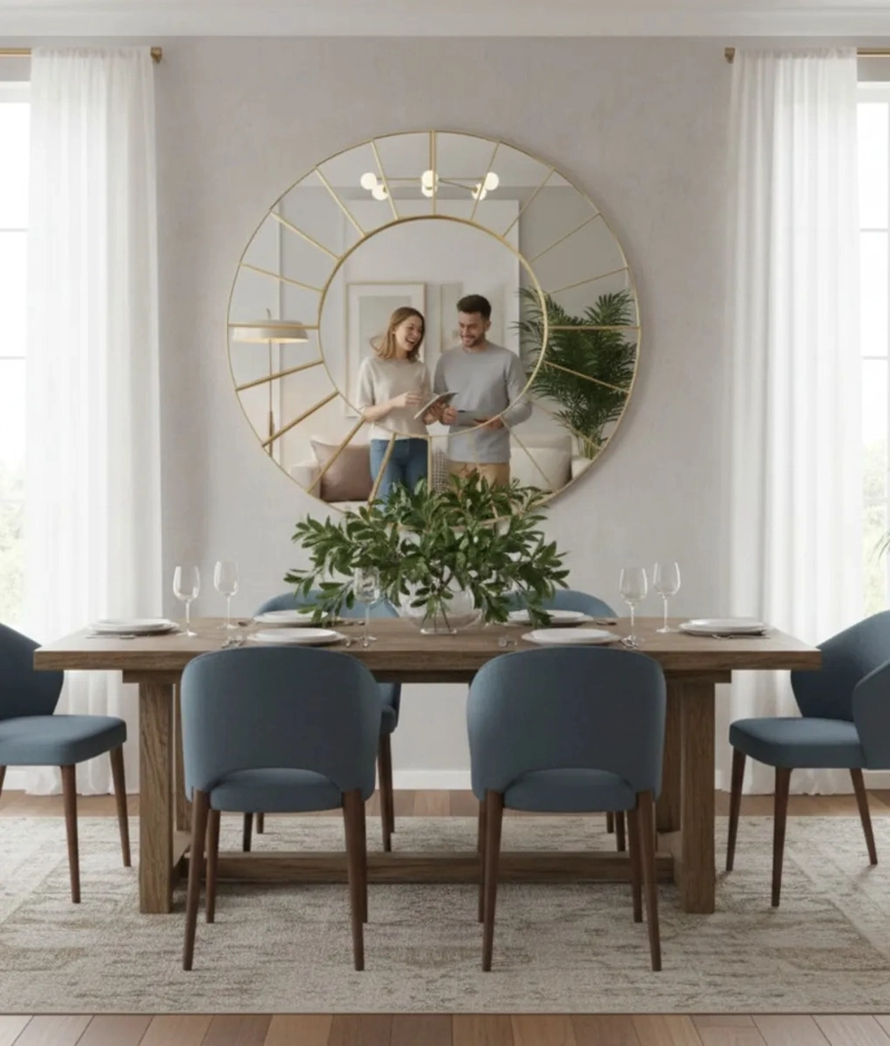 ESPEJO DECORATIVO PARED DISEÑO SOL MINIMALISTA MODERNO JHN - 7