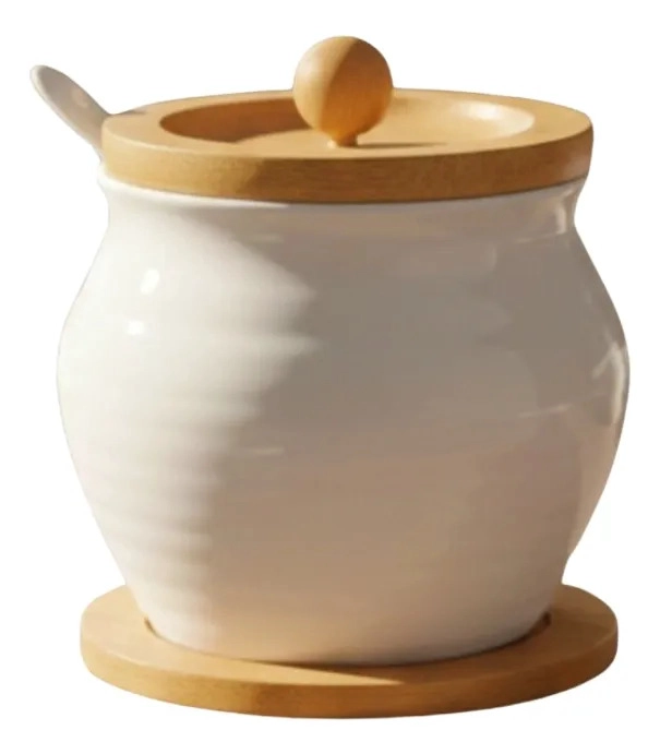 AZUCARERA ESTILO MINIMALISTA TAPA BASE BAMBU MESA JHN - 1