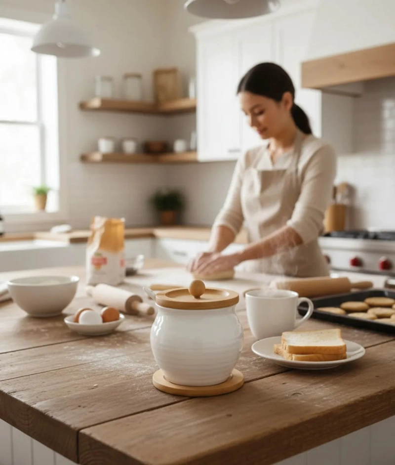 AZUCARERA ESTILO MINIMALISTA TAPA BASE BAMBU MESA JHN - 8