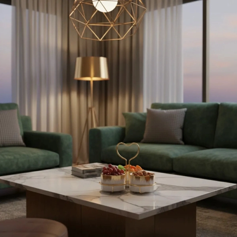 JUEGO 3 SOPORTE SNACKS DISEÑO CORAZON ELEGANTE APERITIVO JHN - 7