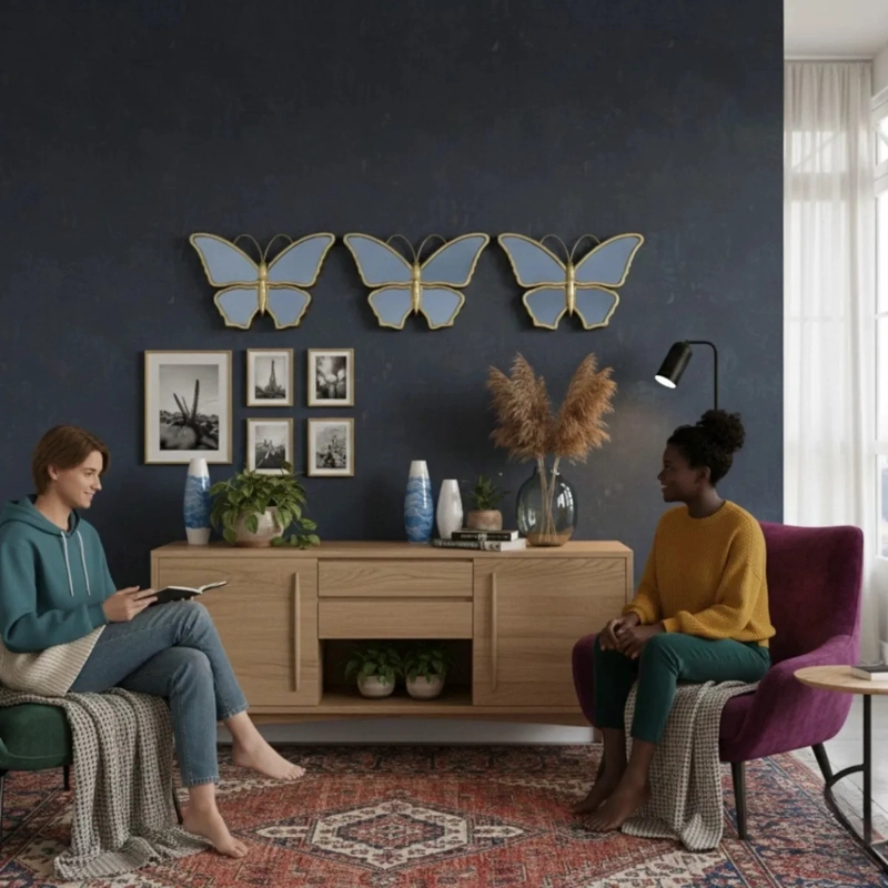 SET 3 ESPEJO PARED MARIPOSAS DECORATIVAS ARTE RELIEVE JHN - 6