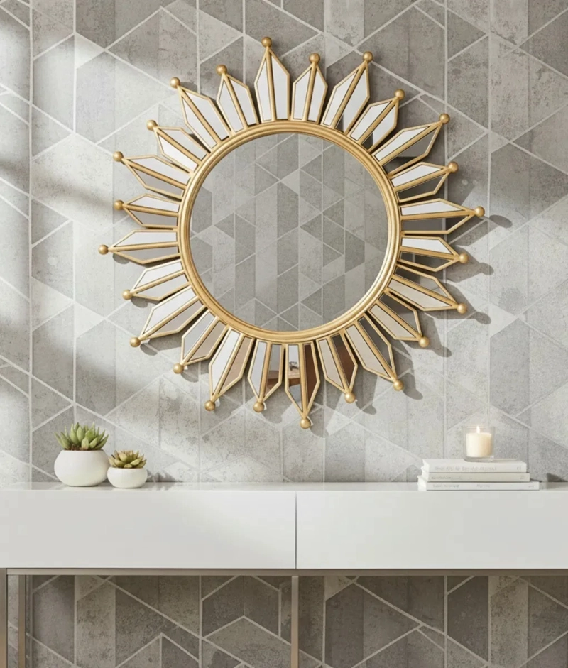 ESPEJO DECORATIVO PARED RAYOS SOL RESISTENTE MODERNO JHN - 2