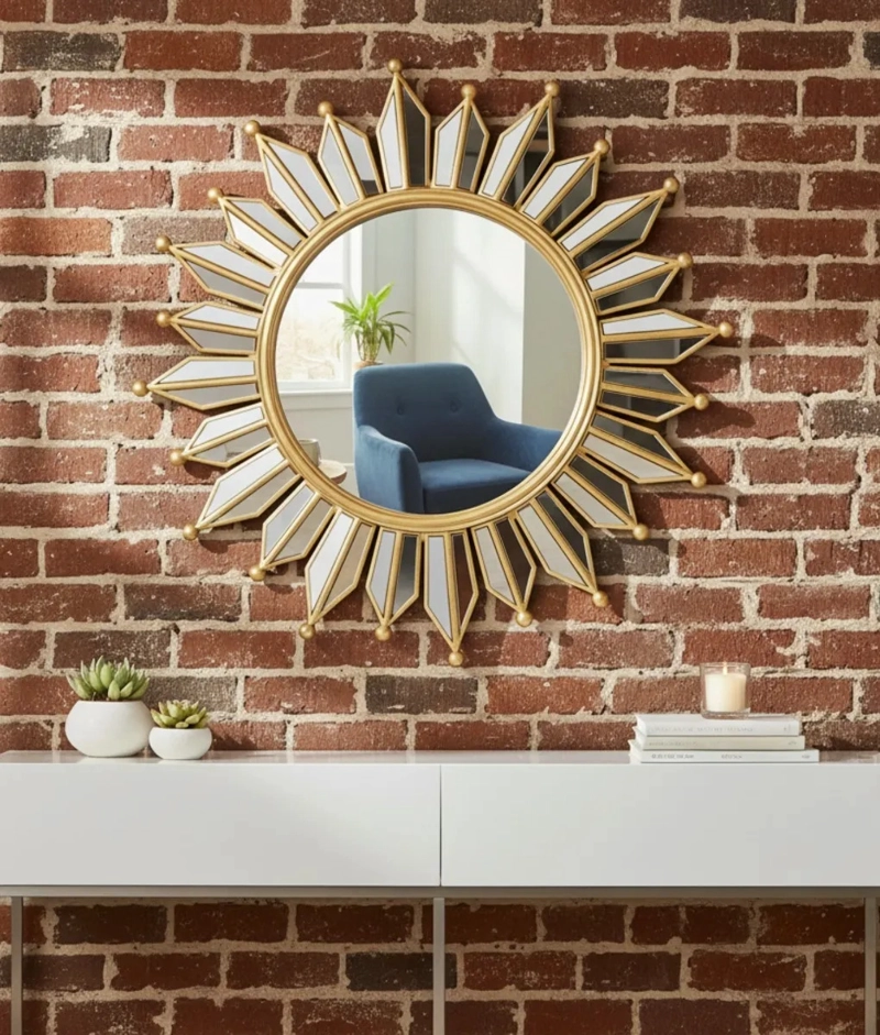 ESPEJO DECORATIVO PARED RAYOS SOL RESISTENTE MODERNO JHN - 10
