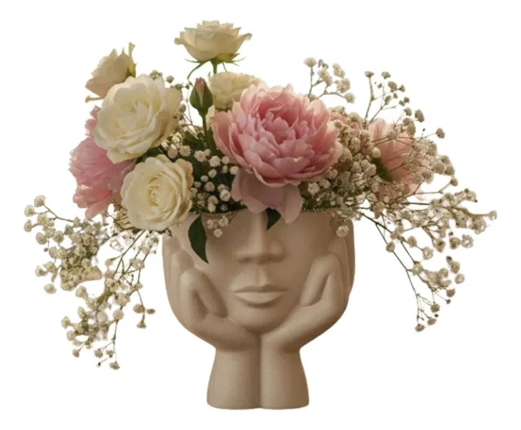 FLORERO DECORATIVO DISEÑO MODERNO CABEZA PENSANTE JHN - 3