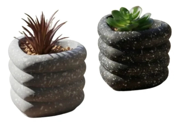 SET 2 PLANTA ARTIFICIAL DECORATIVA CORAZON ESTILO PIEDRA JHN - 1