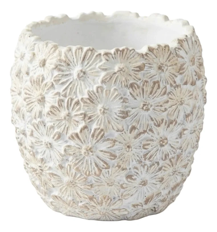 MACETA DECORATIVA DISEÑO FLORES MACETERO MINIMALISTA JHN - 1
