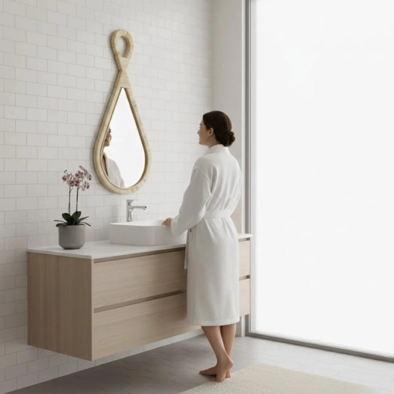 ESPEJO DECORATIVO PARED DISEÑO GOTA ESTILO BOHO CHIC JHN - 6