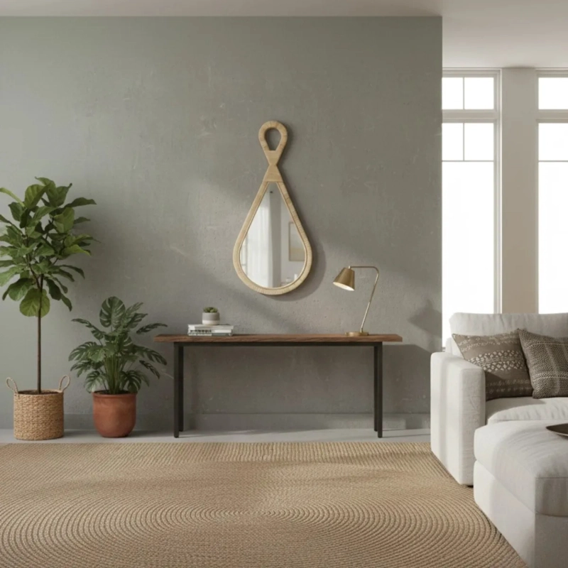 ESPEJO DECORATIVO PARED DISEÑO GOTA ESTILO BOHO CHIC JHN - 7
