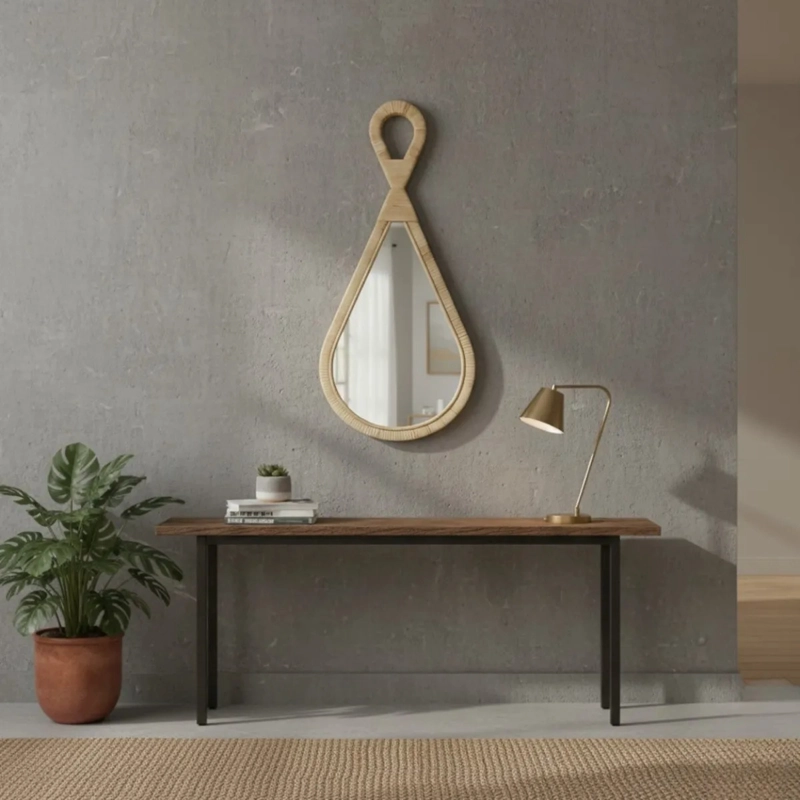 ESPEJO DECORATIVO PARED DISEÑO GOTA ESTILO BOHO CHIC JHN - 8