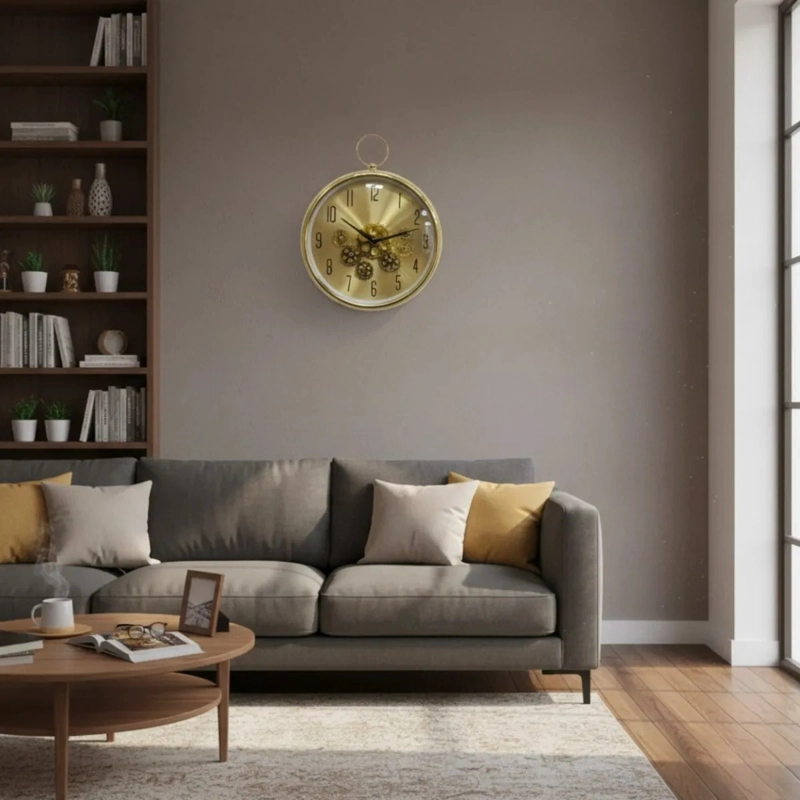 RELOJ PARED DECORATIVO MINIMALISTA ENGRANAJES LUJO AJ - 7