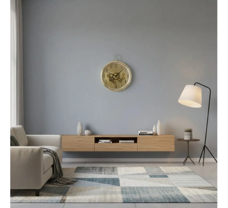 RELOJ PARED DECORATIVO MINIMALISTA ENGRANAJES LUJO AJ - 8