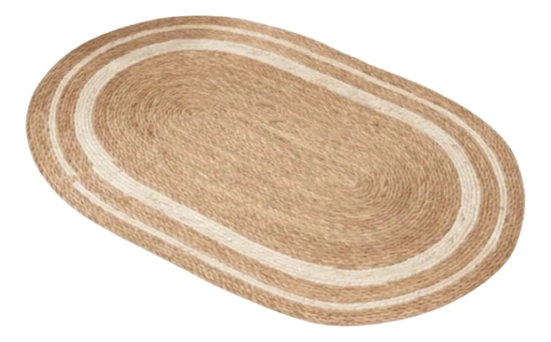 ALFOMBRA OVALADA TRENZADA DISEÑO NATURAL MINIMALISTA AJ - 1