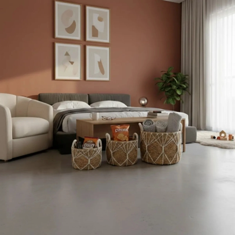 CANASTOS DECORATIVOS ORGANIZADORES MANIJAS MULTIUSO AJ - 6
