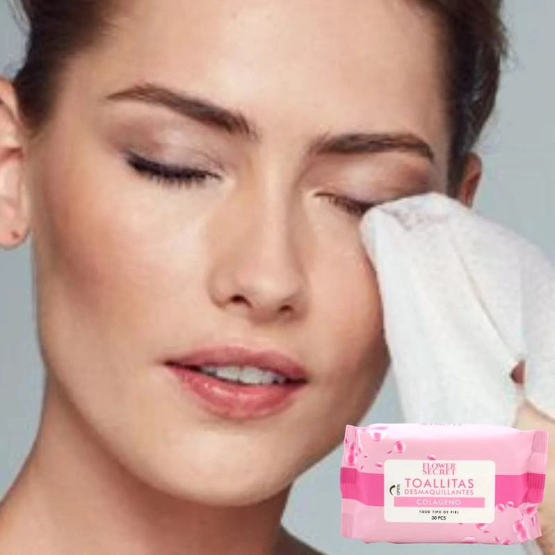 PAQ 7 TOALLITAS FACIAL DESMAQUILLA LIMPIA COLAGENO LAU - 2