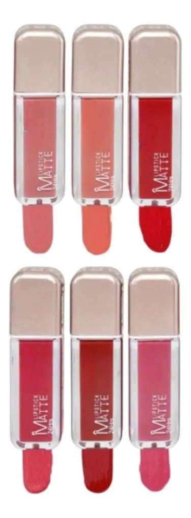 PAQ 24 LABIALES LIQUIDOS MATE LARGA DURACION TERCIOPELO ALJ - 2
