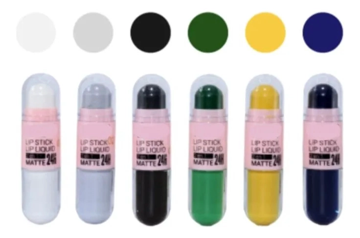 PAQ 24 MINI LABIALES MATE DUO 2 EN 1 COLORES FANTASIA ALJ - 1