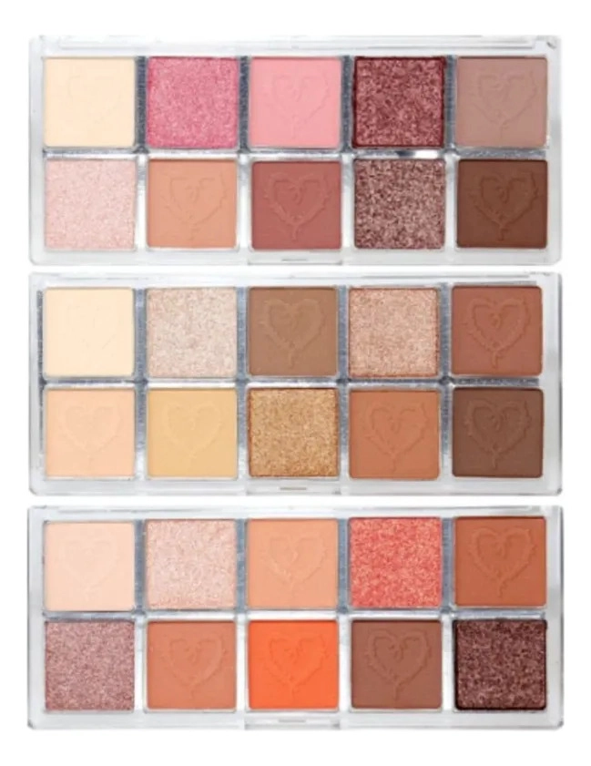 PAQ 24 PALETAS SOMBRAS 10 COLORES CALIDOS SATINADO MATE ALJ - 2