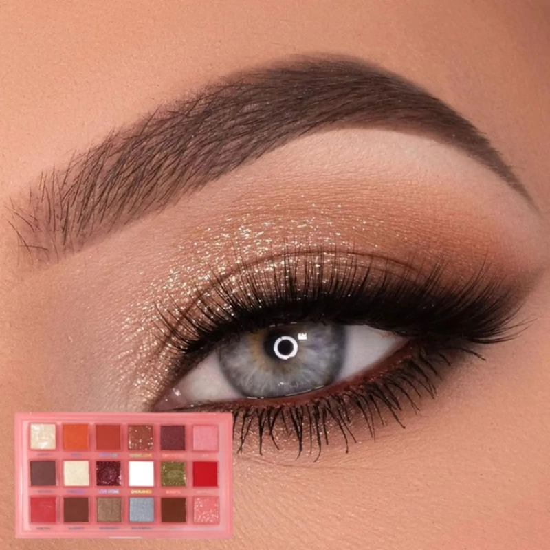 PALETA SOMBRAS 18 COLORES ALTA PIGMENTACION PROFESIONAL ALJ - 10