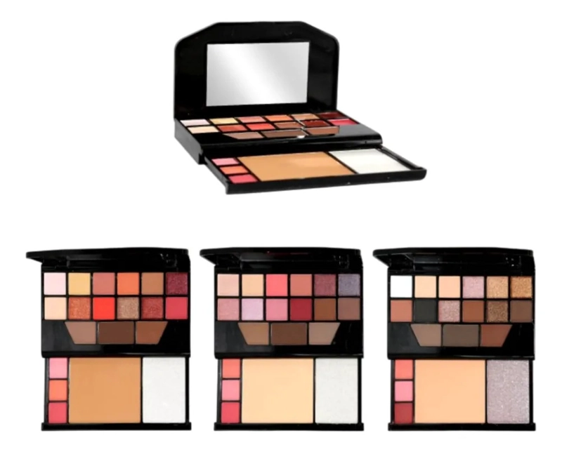 SET 3 PALETAS SOMBRAS COLORES PIGMENTACION PROFESIONAL ALJ - 2