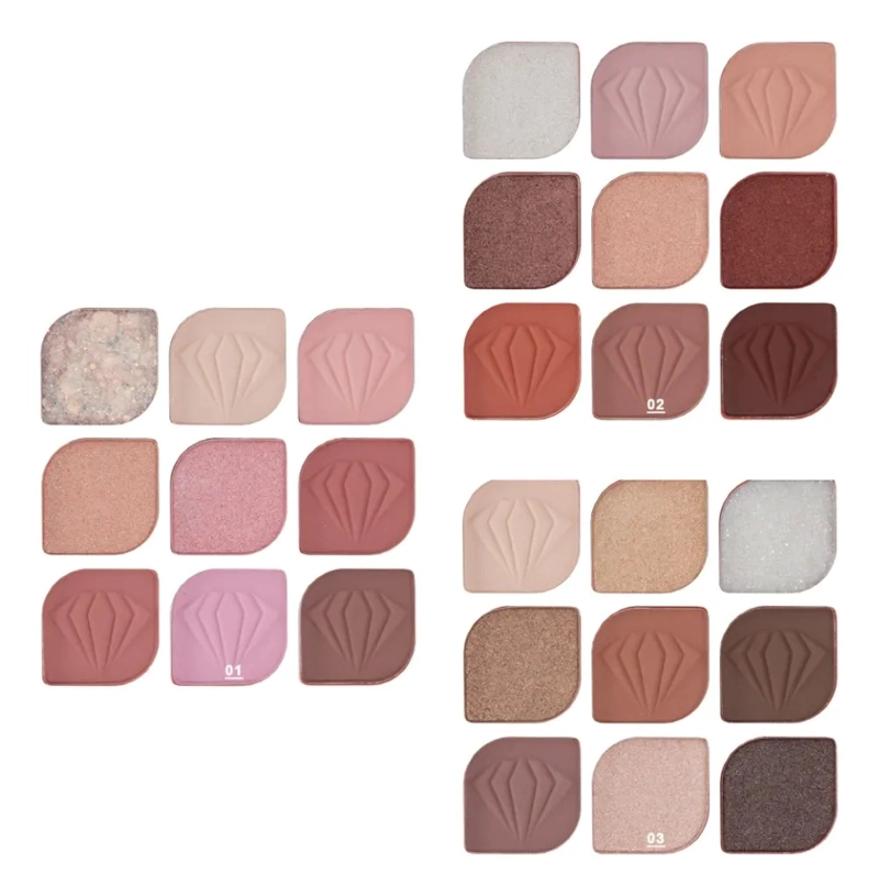 PALETA SOMBRAS OJOS 9 TONOS COMPACTA LARGA DURACION ALJ - 2
