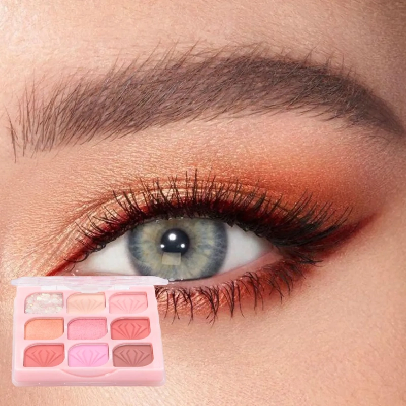 PALETA SOMBRAS OJOS 9 TONOS COMPACTA LARGA DURACION ALJ - 4