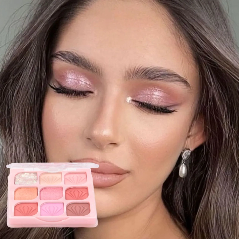 PALETA SOMBRAS OJOS 9 TONOS COMPACTA LARGA DURACION ALJ - 9