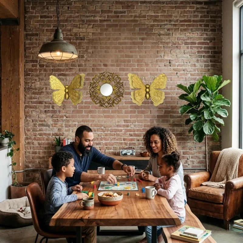 SET ESPEJO DECORATIVO PARED MARIPOSAS ESTILO MODERNO ALJ - 4