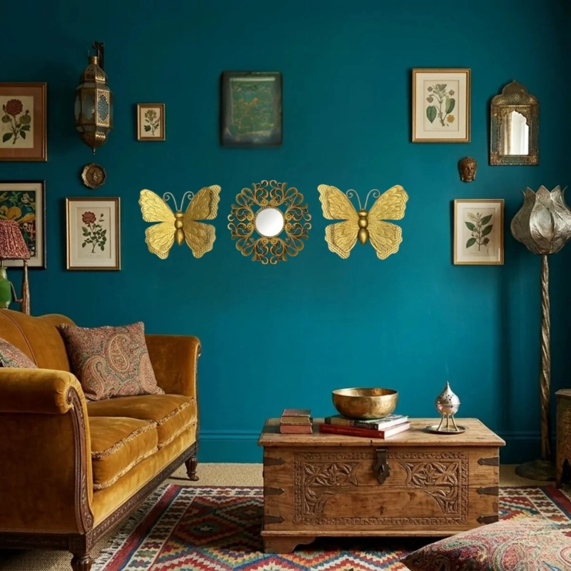 SET ESPEJO DECORATIVO PARED MARIPOSAS ESTILO MODERNO ALJ - 5