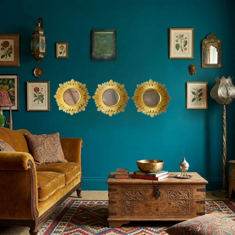 SET 3 ESPEJOS DECORATIVOS PARED SOL VANGUARDIA ELEGANTES ALJ - 6