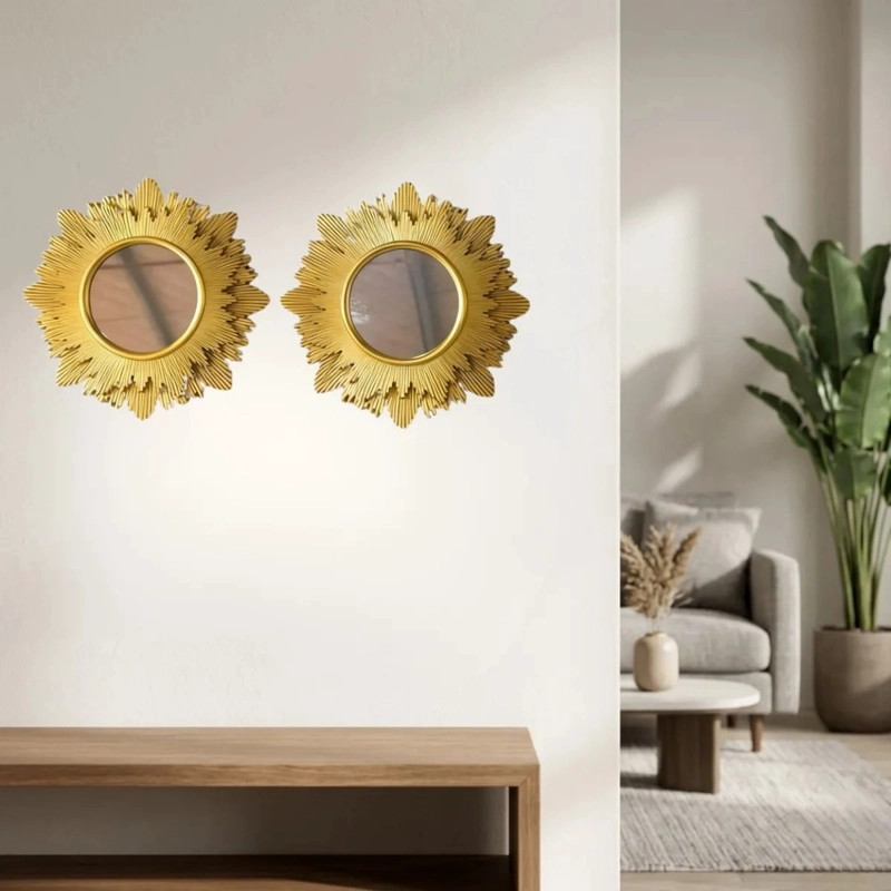 SET 3 ESPEJOS DECORATIVOS PARED SOL VANGUARDIA ELEGANTES ALJ - 7