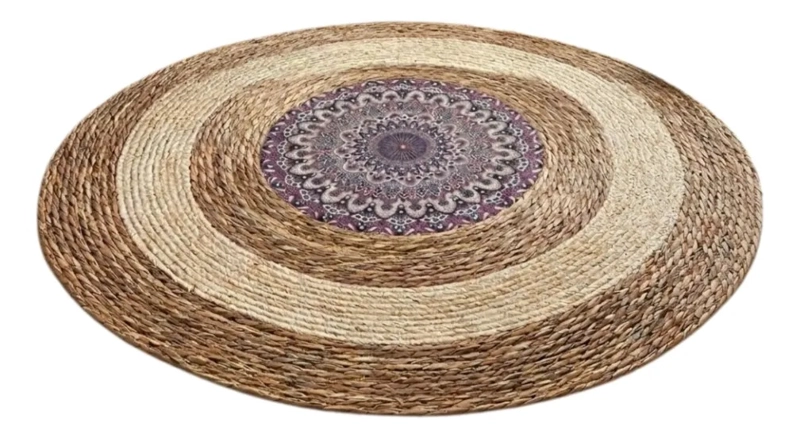 ALFOMBRA REDONDA MANDALA ARTESANAL TEXTURA RUSTICA ALJ - 1