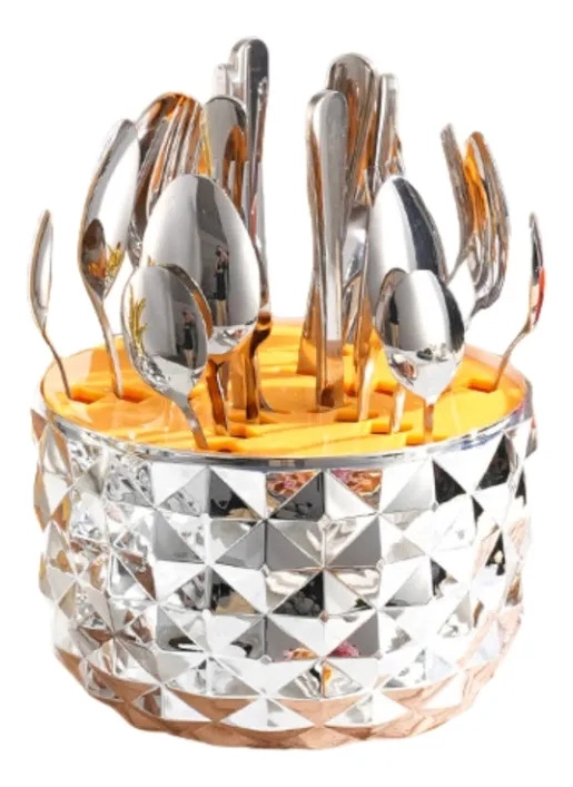 ORGANIZADOR CUBIERTOS ELEGANTE TAPA PIÑA MESA DECORACION ALJ - 2