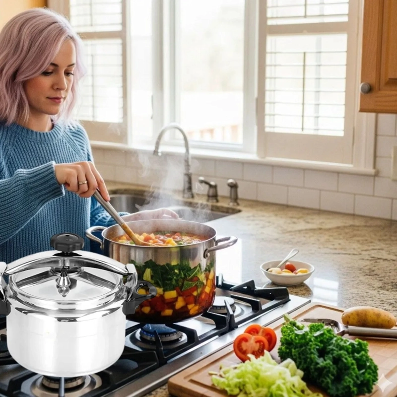 OLLA PRESION COCINA DOBLE VALVULA GRANDE FAMILIAR ALJ - 4
