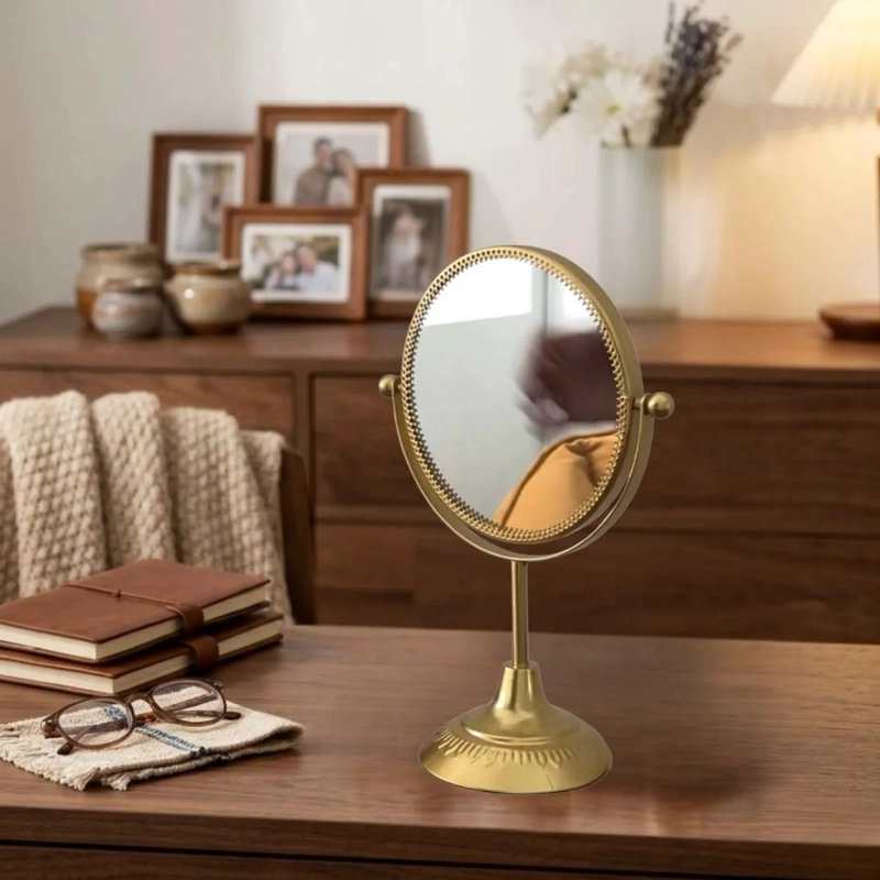 ESPEJO TOCADOR MESA MAQUILLAJE MARCO RELIEVE BASE ALJ - 7