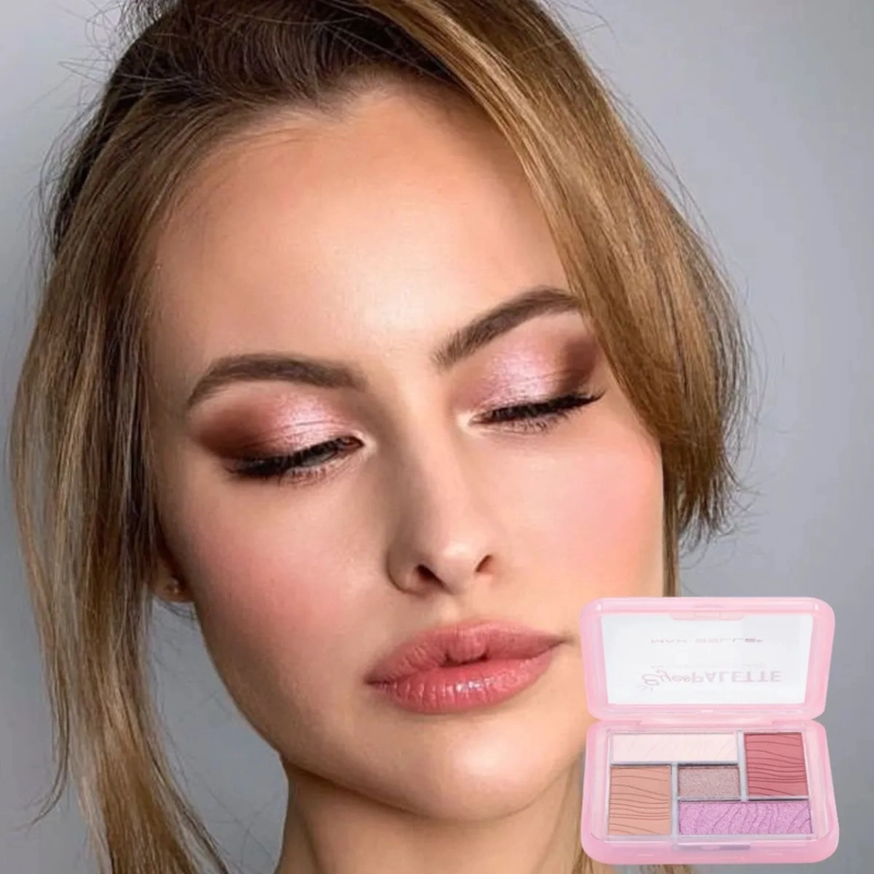 PALETA SOMBRAS OJOS 5 TONOS PIGMENTACION PROFESIONAL ALJ - 4
