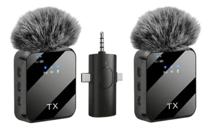 SET 2 MICROFONOS SOLAPA INALAMBRICO DUAL CELULAR CAMARA ALJ - 1