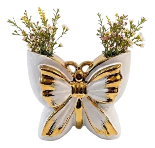FLORERO DECORATIVO MARIPOSA DETALLE ESPEJO JARRON ALJ - 2