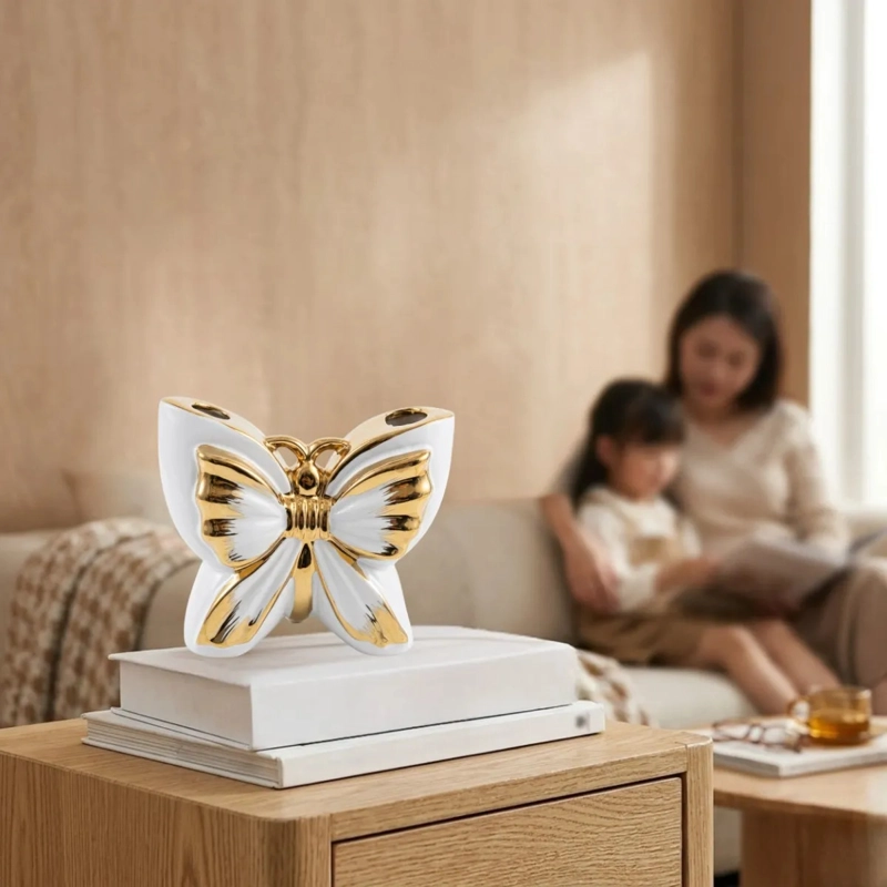 FLORERO DECORATIVO MARIPOSA DETALLE ESPEJO JARRON ALJ - 6