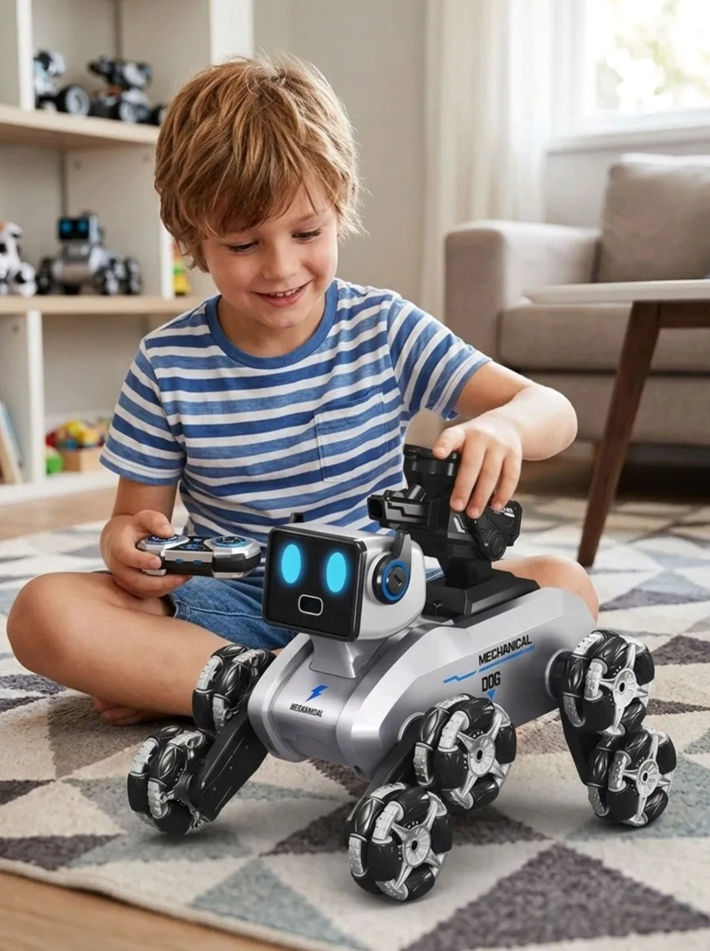 ROBOT PERRO RADIO CONTROL 8 RUEDAS SENSORES GESTOS MV - 4