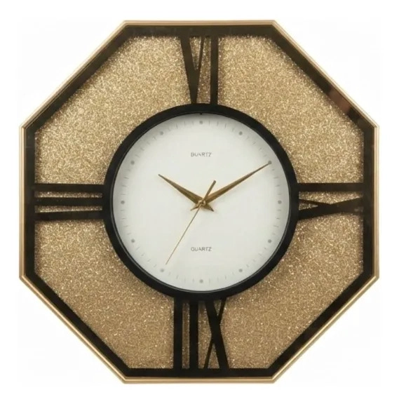 RELOJ PARED DECORATIVO ESTILO CLASICO HOGAR OCTAGONAL MV - 1