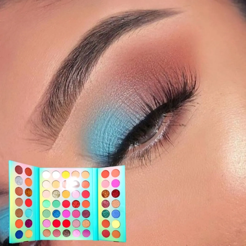 PALETA SOMBRAS 63 COLORES TEXTURA SATINADA ATERCIOPELADA MV - 6