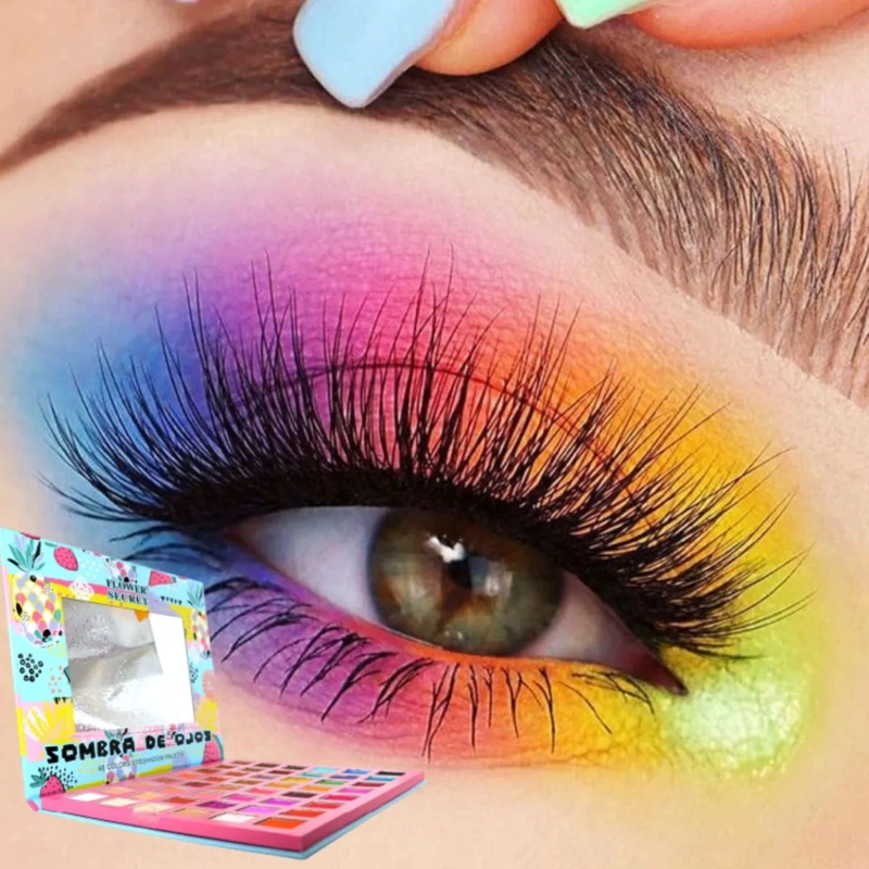 PALETA SOMBRAS OJOS 48 COLORES PIGMENTOS ALTA FIDELIDAD MV - 7