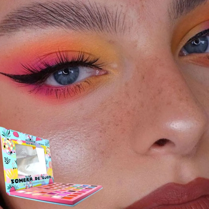 PALETA SOMBRAS OJOS 48 COLORES PIGMENTOS ALTA FIDELIDAD MV - 9