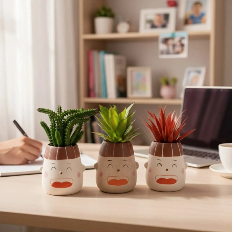 MACETA DECORATIVA CARITAS PLANTA ARTIFICIAL MODERNA ALJ - 3