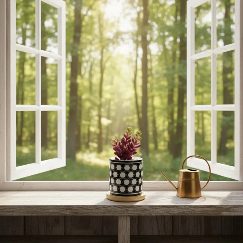 MACETA GEOME TRICA SUCULENTA ARTIFICIAL BASE MADERA ALJ - 8