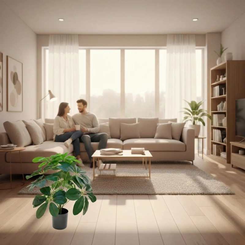 PLANTA ARTIFICIAL HOJA GRANDE DECORATIVA ESTILO MODERNO ALJ - 5