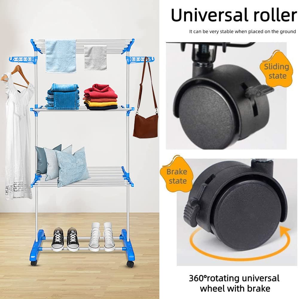 PERCHERO SECADO ROPA PLEGABLE 4 NIVELES SOPORTE RONDON - 3