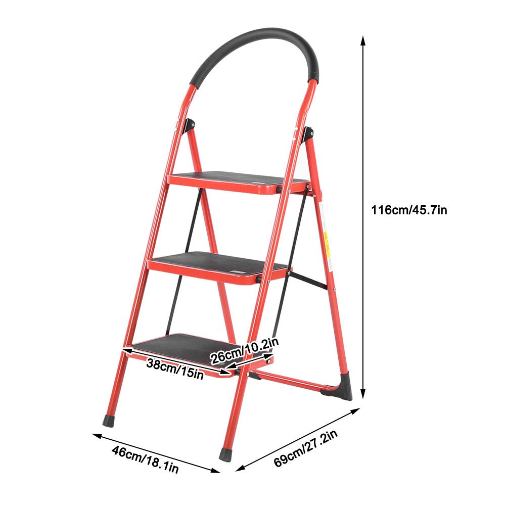 ESCALERA BAJA PLEGABLE 3 PELDAÑOS PORTATIL HOGA COCINA RONDON - 1